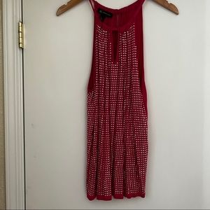 INC Magenta strap tank with studs